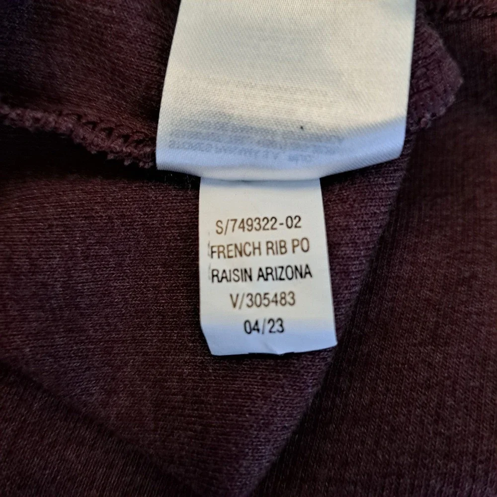 Old Navy Kids Long Sleeve Ribbed Polo Shirt Burgundy Size XL 14-16